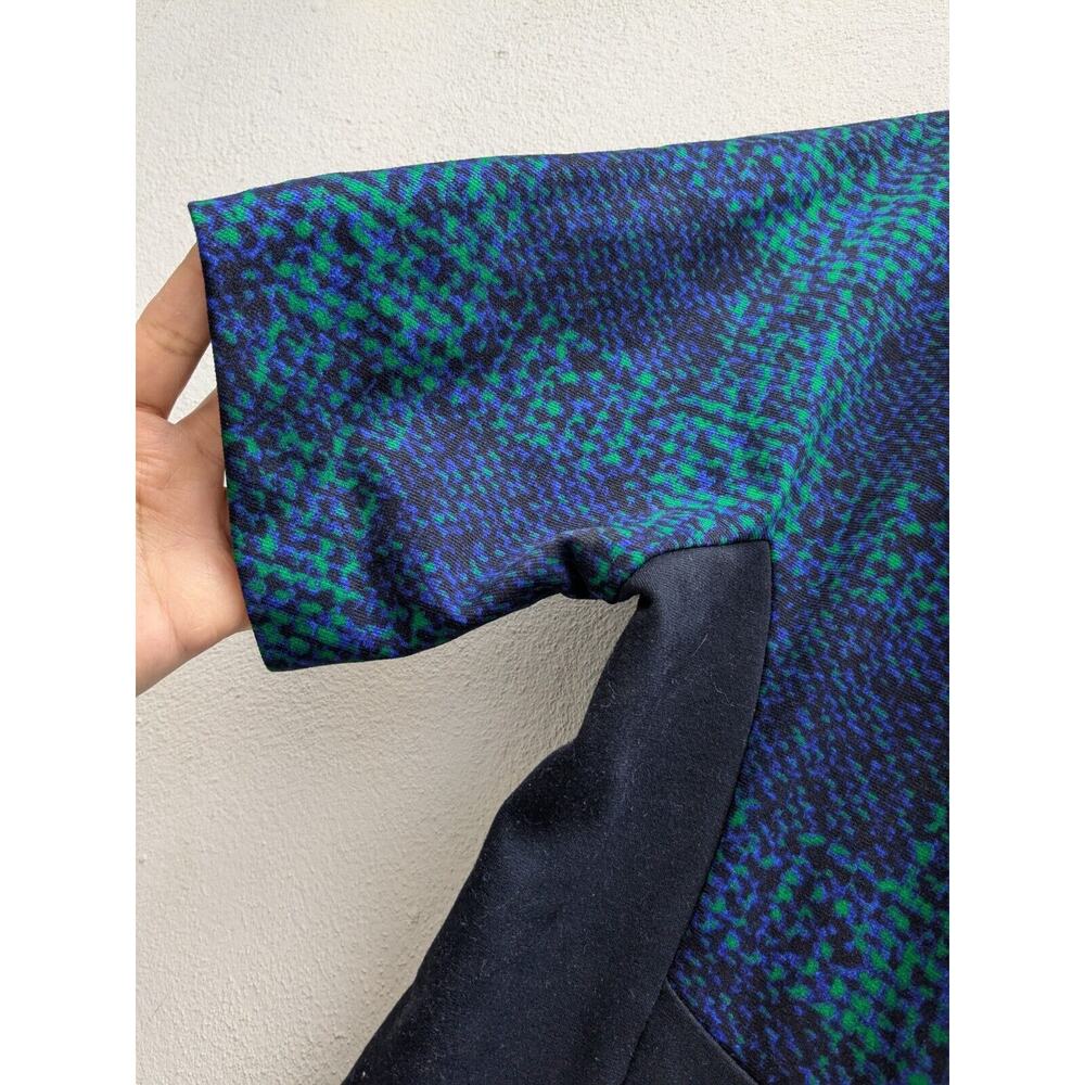 Michael Kors Women's Mini Dress Black Green Blue Paisley MK Size 14 Petite - Picture 7 of 8
